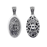 APSF-6004-SF Silver Overlay Beautiful Design Oval Shape Pendant Jewelry Bali Designs Inc